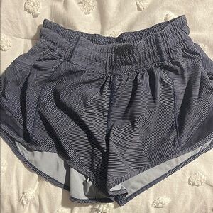 Lululemon Hotty Hot Black and White Striped Shorts